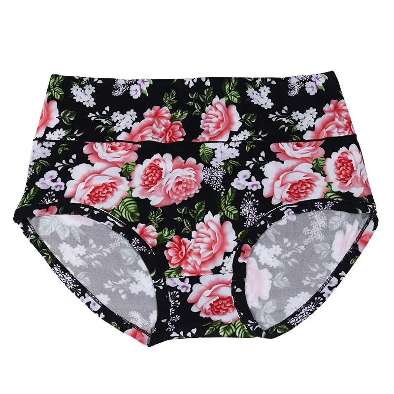 New Bamboo Fiber Underwear Large Size Women Panties Female Ladies Floral Briefs High Waist Plus Underpants Sexy Lingerie 12XL