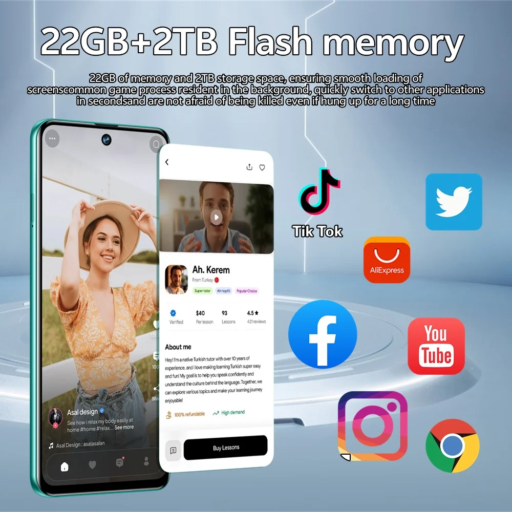K-Touch Mobile Phones C27 Ultra 5G Dual SIM Smartphone 7.3 Inch Android 15 Cell Phone 22GB 2TB 8000mAh Face Unlock 16+48MP Camera Cellphones For Men Women Gifts