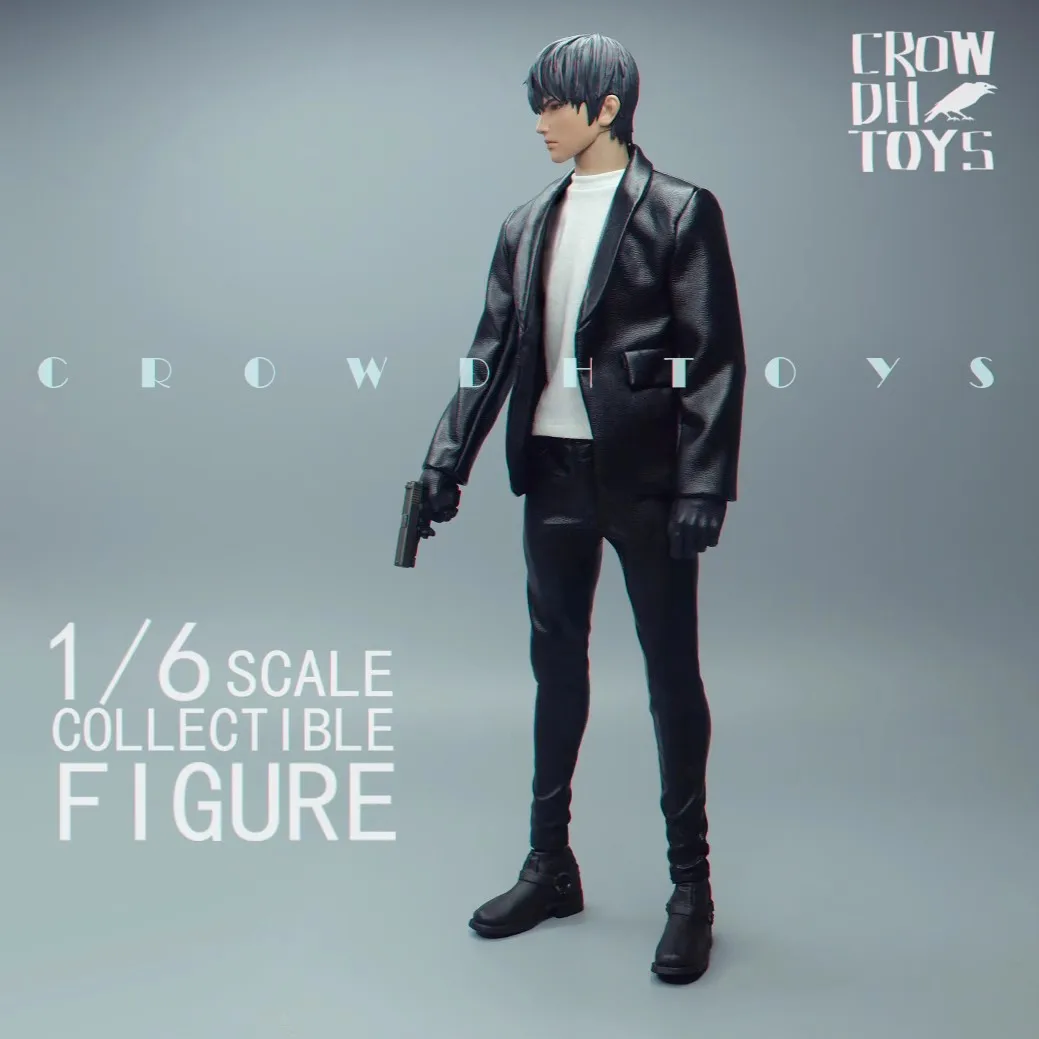 CROW DH TOYS 1/6 Soldier Clothing Accessories Trendy Leather Jacket Coat Top Model For 12'' Action Figure Body In Stock