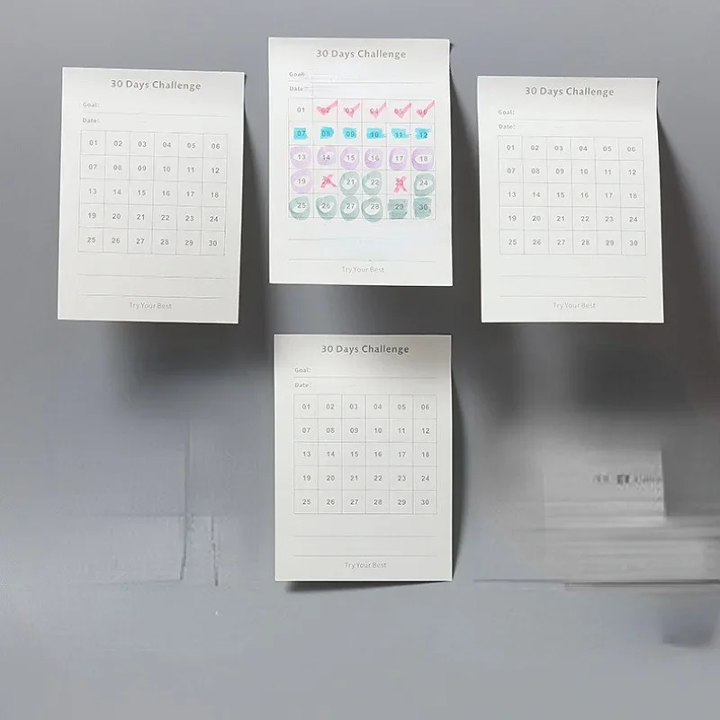 30 Day Self-Discipline Checklist Planner Daily Challenge Notepad Self-adhesive Memo Pads Mini Pocket Checklist Writing Pads