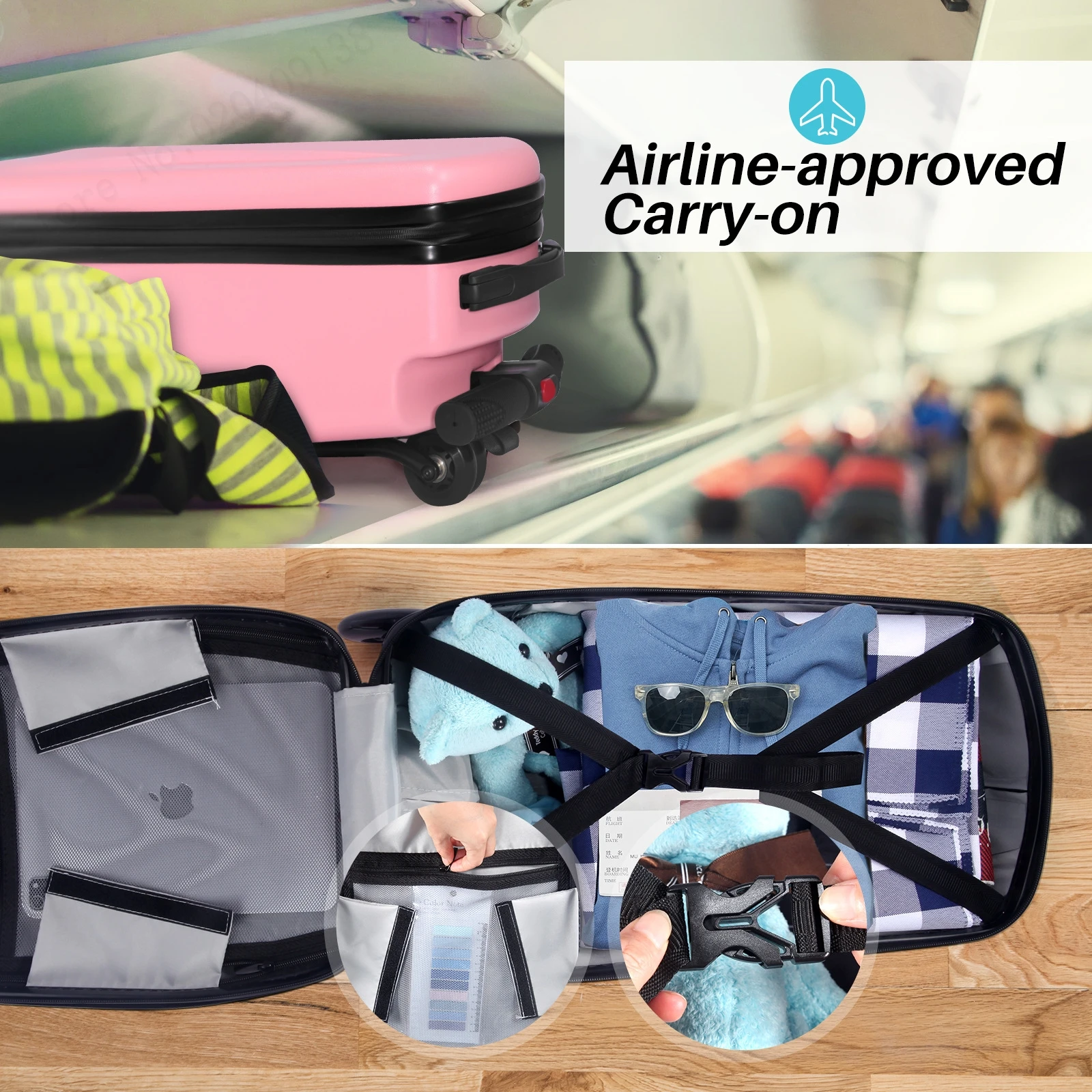 Valise à roulettes pour scooter de mobilité étudiant, sports pour enfants, équitation, bagages d'embarquement, haute qualité, 18 po, nouveau