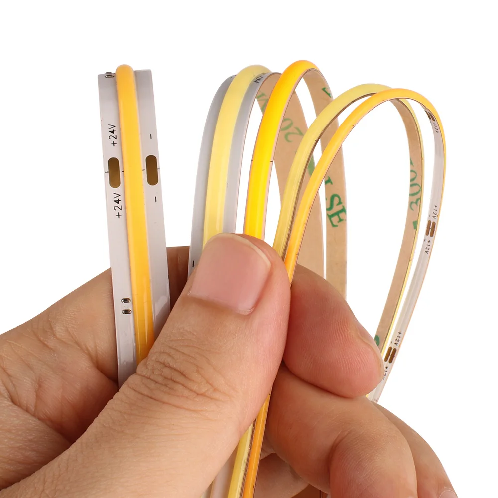 2mm~8mm COB LED Strip Lights for Home Decor High Density CRI Ra90 Flexible Tape Light 12V 24V Warm Cool White Dimmable 5mm/3mm