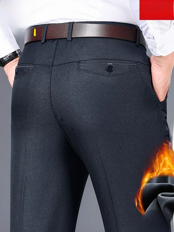 

Hengyuanxiang Dad Sle Fce Lined Straight Leg Casual Pants Men's Mid-aged And ly Loose Fit Faionable Urban Wear