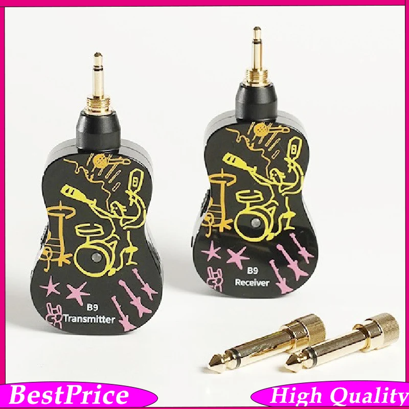 

Electric Guitar Bluetooth Transmitter Receiver System U-Segment Guitar Wireless Transmission System Black Graffiti Model