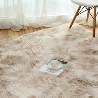 Fluffy Wool Rug Living Room Carpets Faux Fur Mat Kids Room Long Plush Rugs Home Bedroom Decor Shaggy Customizable Carpet