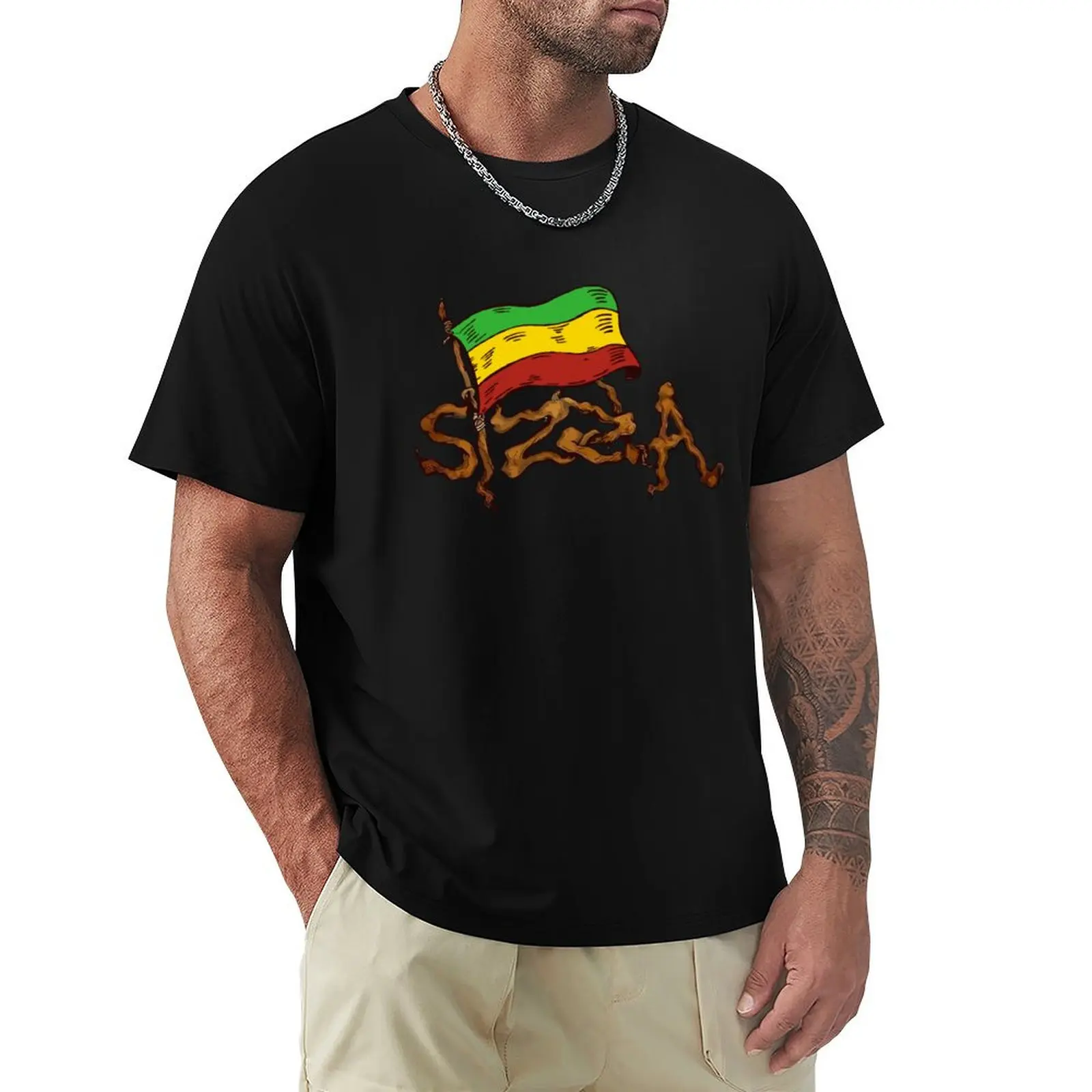 

Sizzla Kalonji The Roots T-Shirt All Match Basic Short Sleeve Top