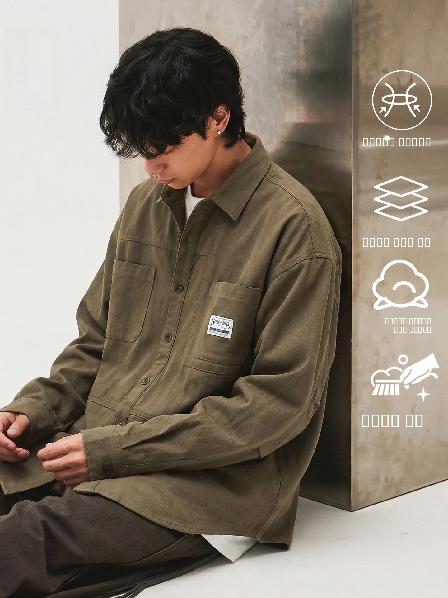 

Мужская рабочая куртка из плотного чистого хлопка с длинными рукавами, свободного кроя, в японском стиле, новинка весенней коллекции, стильная верхняя одежда