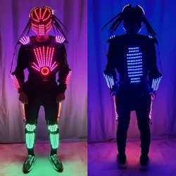 Cooles neues Design RGB führte Roboter Tanz kostüme Kleidung Bühne DJ Performance Stelzen Laser man Jacke Kleider Beleuchtung Ball Requisiten