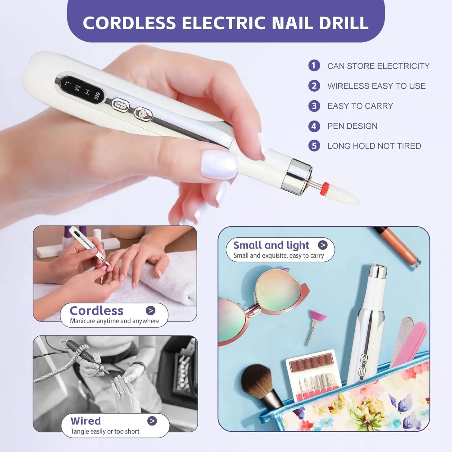 Electric Nail Polisher Drill Bits Professional Nails Grindin