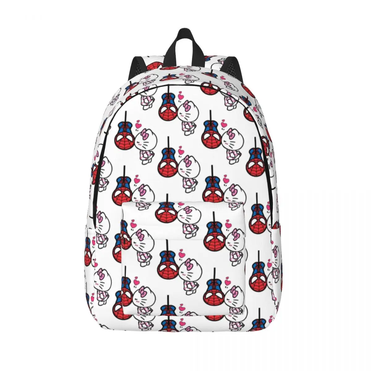 Hello Kitty Love Spiderman Cartoon Fashion Backpack Sports High School Work Daypack for Men Women Laptop Shoulder Bag