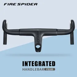 FIRE SPIDER FS100 Carbon Bicycle Handlebar OD2 Road Bicycles Carbon Road Handlebar Integrated Carbon Handlebar With Stem 31.8mm