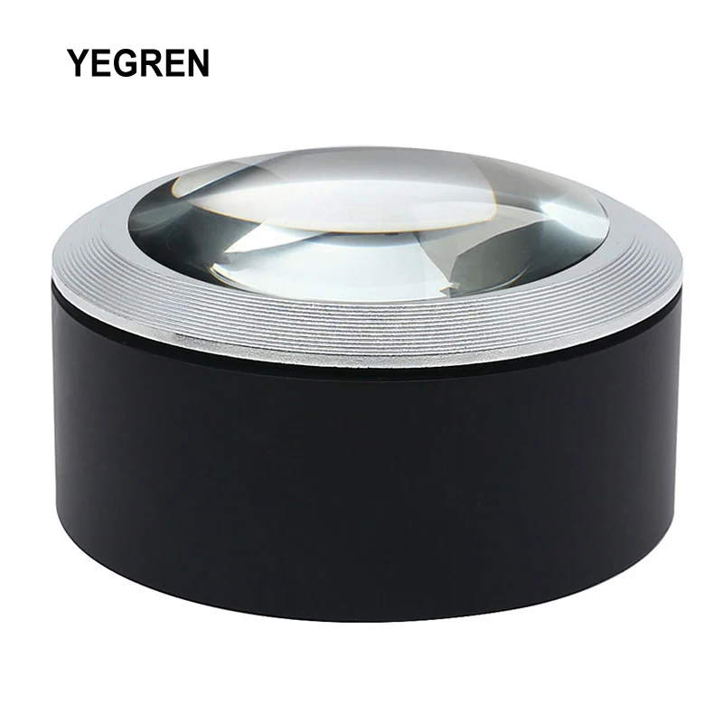 5X Verlichting Presse-papier Vergrootglas 3 LED Dome Desktop Vergrootglas 68 mm Optische Glazen Lens Leesvergrootglas