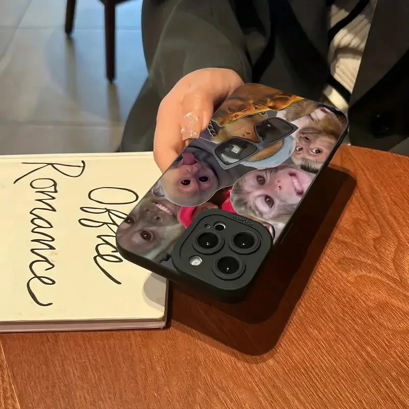 New Creative Monkey Pattern Phone Case For iPhone 11 12 13 14 15 16 Pro Max XS X XR 7 8 Plus SE2 Shockproof Soft Silicone Cover image 4