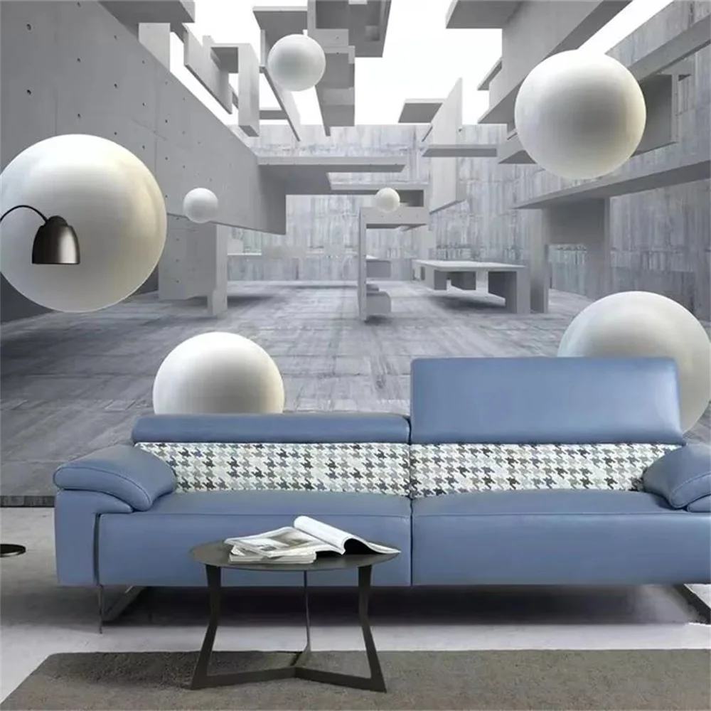 

Пользовательские 3d обои расширенное пространство фреска стерео цементная доска специальной формы здание ресторан отель фон стена фотообои