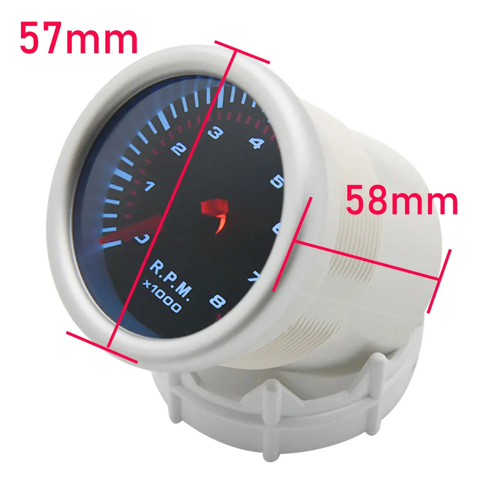 52mm Smoke lens Tachometer Universal Auto Car White Backlight 0~8000 RPM Red Pointer RPM 12V Gasoline Fit Car Motor Racing 12V