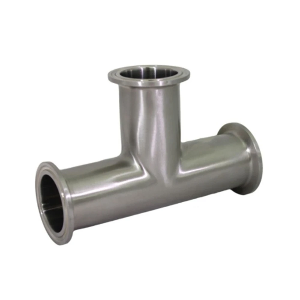 

YQBS 3 Way Tee Tube Pipe Fittings Tri Clamp Ferrule Flange 304 Sanitary Stainless Steel
