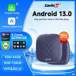 CarlinKit TV Box Android 13 Wireless Carplay&Android Auto Car Navigation Ai Box Wireless Dongle Video Play AI Box 64G 128G 4GLTE