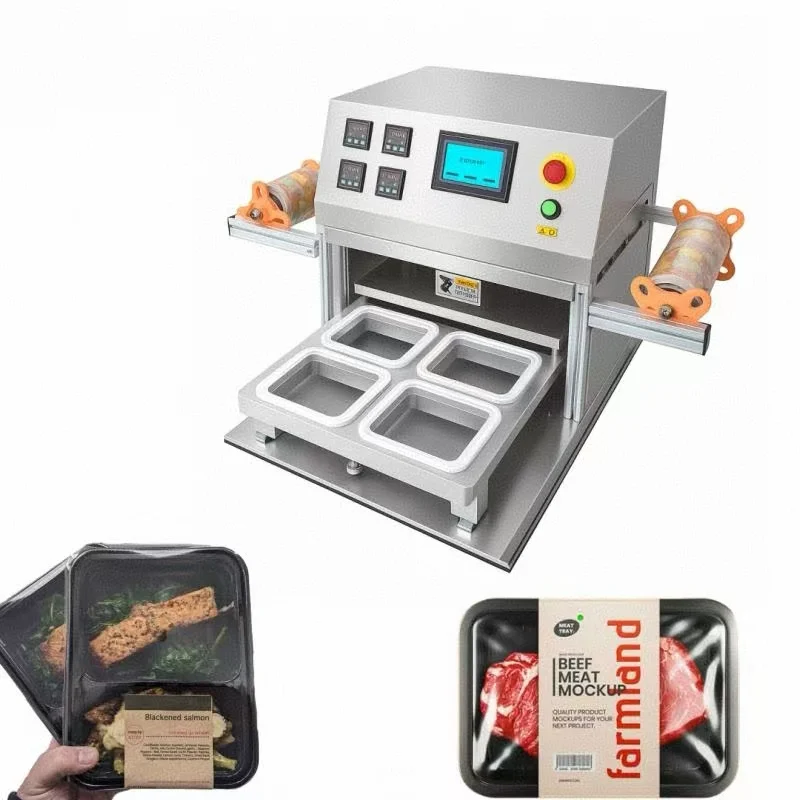 Automatic Food Tray Sealing Machine Plastic Lunch Box Heat Sealer for Ready Meal Packaging