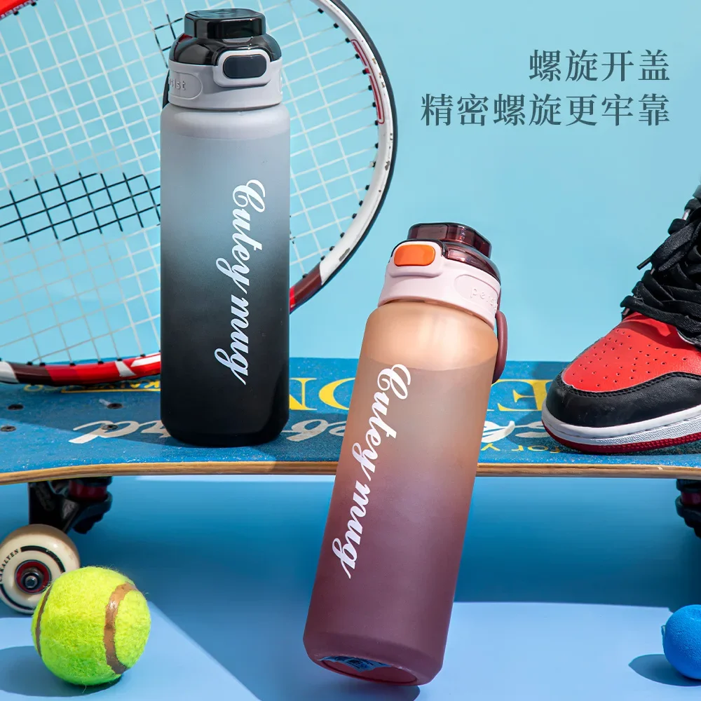 High value gradient frosted water cup outdoor portable direct drink plastic cup portable large capacity sports water