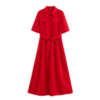 2025 new women's clothing European and American style fashionable temperament versatile solid color strap long dress
