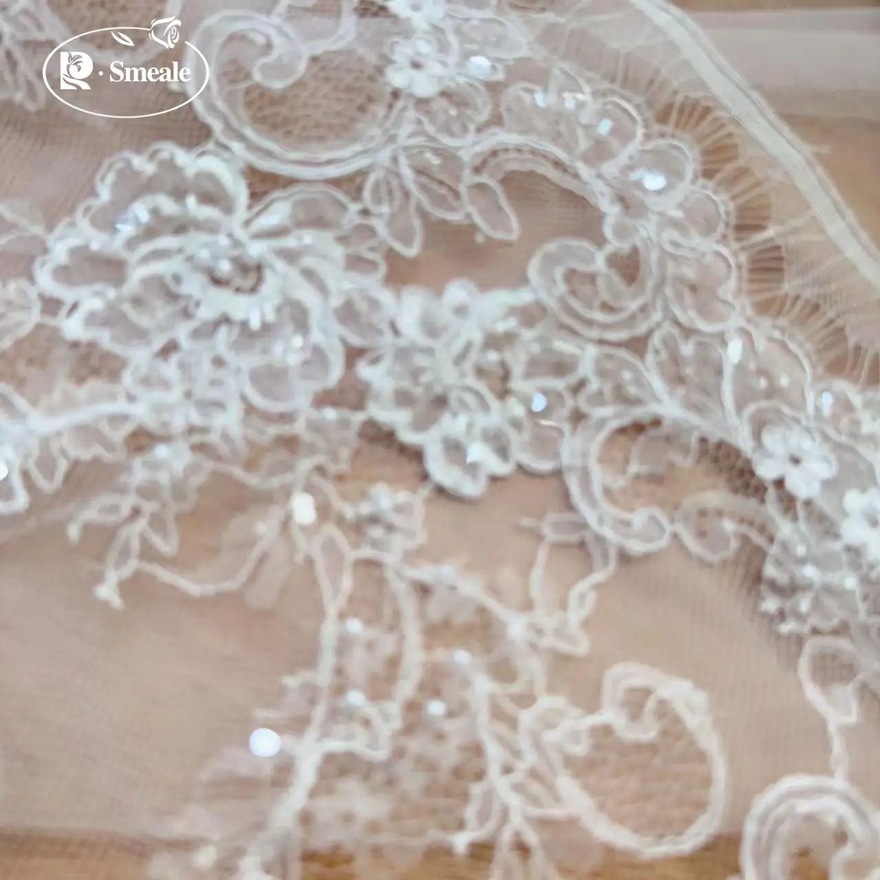 3 Meter/Stück. Seil-Stickerei, Perlen, Pailletten, Spitzenkopfschleier, Hochzeitskleid, Dekorative Accessoires, Handgemachtes DIY-Nähzubehör – Detail 5