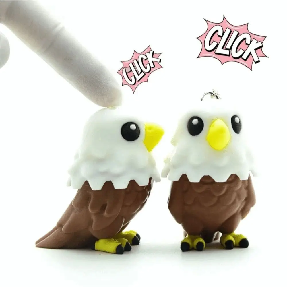 3D Printed Fidget Clicker Keychain Portable Satisfying Clicking Sounds 3D Printed Keychain Lovely Animal Appearance