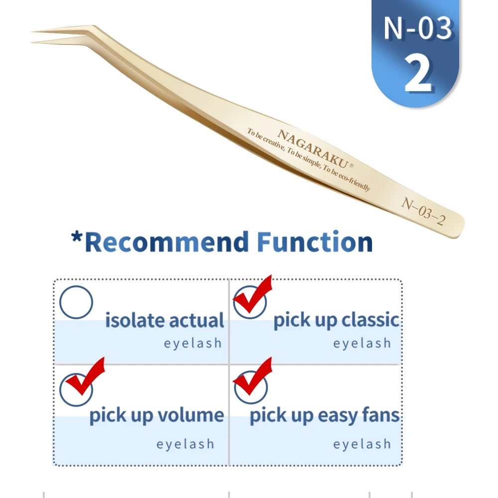 NAGARAKU wimperverlenging pincet make-up roestvrijstalen wimper 3D nauwkeurige clip - afbeelding 1