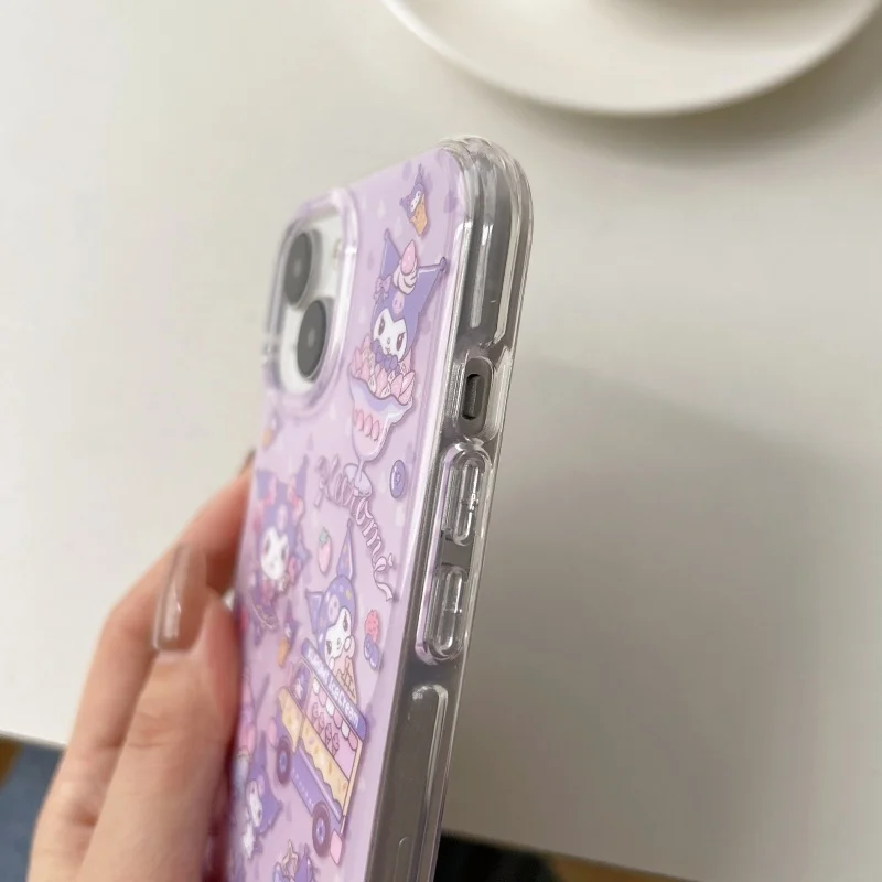 لطيف كعكة الفراولة مرحبا كيتي الدب لينة سيليكون جراب هاتف آيفون 13 14 15 16 برو ماكس الكرتون جميل Kuromi الغطاء الخلفي #6
