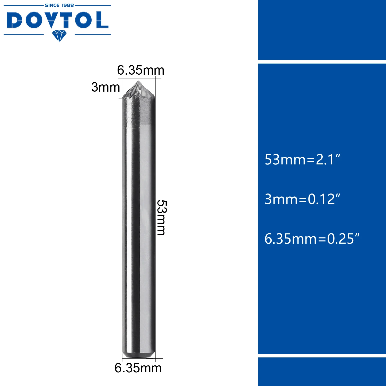 SK-1 Tungsten Carbide Burr Rotary File 90 Degree Angle Shape Double Cut with 1/4''Shank for Die Grinder Drill Bit