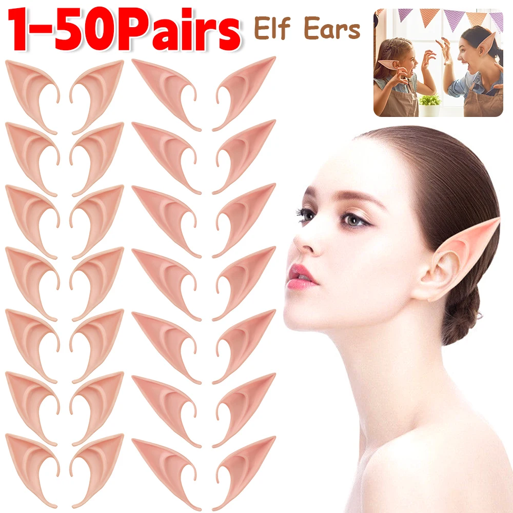 1-50 Paare Latex Fee Engel Elfen Ohren Kinder Erwachsene Vampir Ohren Halloween Maskerade Party Dekoration Cosplay Kostüm Zubehör