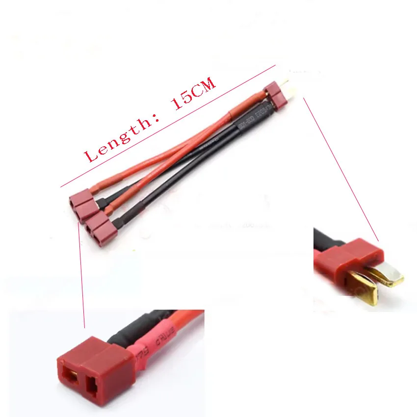 XT60 Parallel Battery Connector Male/Female Cable Dual Extension Y Splitter/ 3-Way 12AWG Silicone Wire for RC Battery Motor