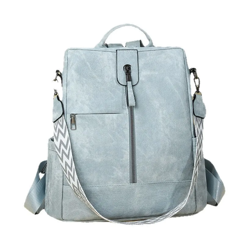 한국 스타일 여성 백팩 여대생 출퇴근 고급 니치 단색 여행 학교 가방