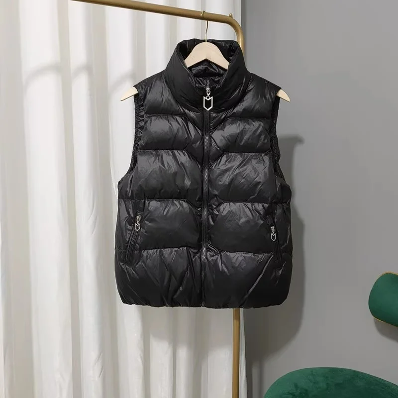 

plus Size 250 Pou Bright Surface Cotton Vest Women's European Sle Warm oulder Zipper Jaet Outerwear Winter for Women