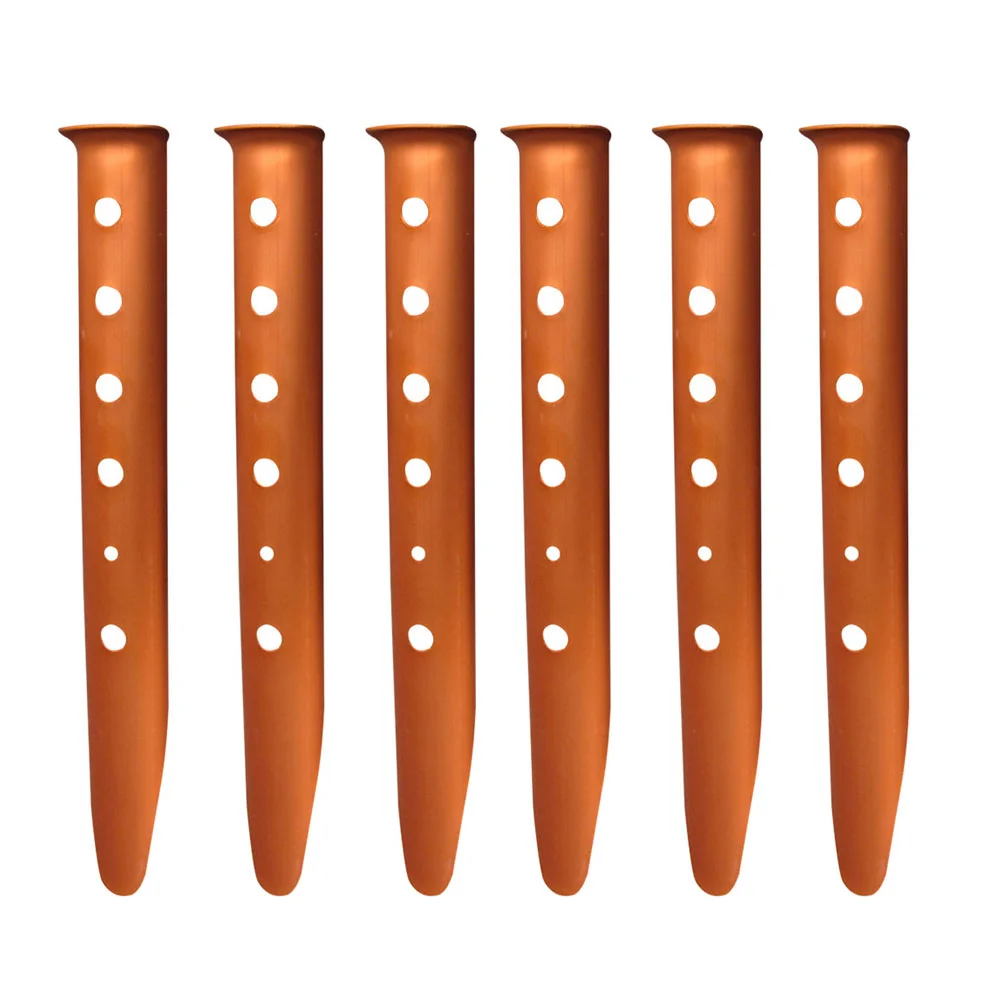 6PCS 31cm U Shaped Snow Nail Beach Aluminum Nail Camping Tent Accessories (Orange) Tent Stakes Tent Nail