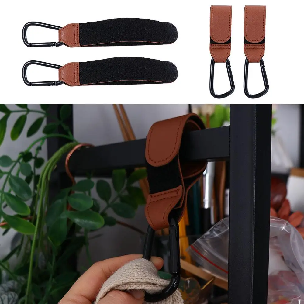 

Convenient PU Leather Hanging Bags Stroller Accessories Baby Bag Stroller Hook Pram Hook Stroller Hooks Clips Cart Organizer