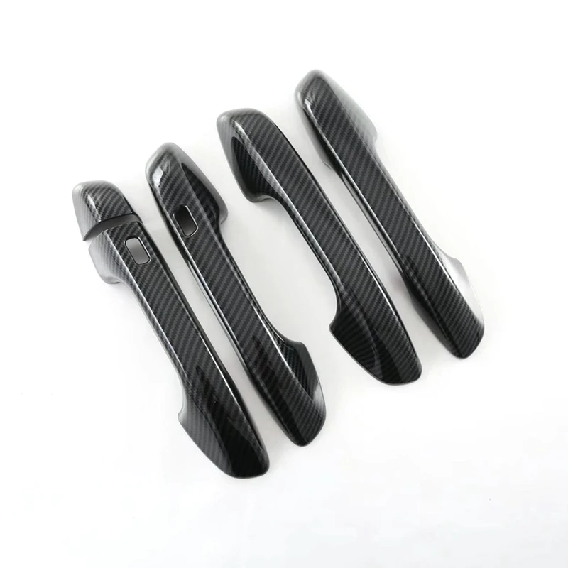 For Kia NIRO 2022 Carbon Fiber Car Door Handle Bowl Protector Cover Trim Decoration