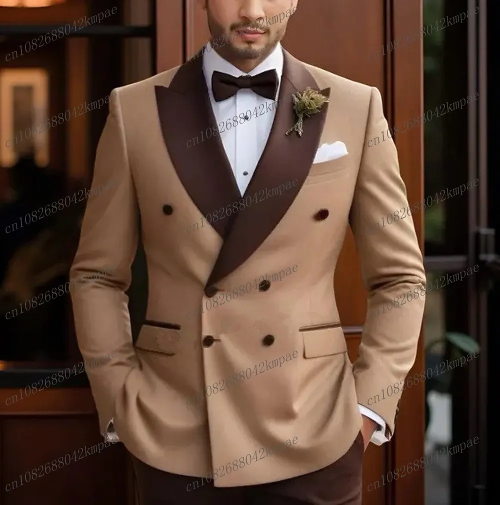 

New Formal Occasion Men Suit Groom Groomsman Wedding Party Prom Business Male Tuxedos 2 Piece Set Customize Blazer Pants