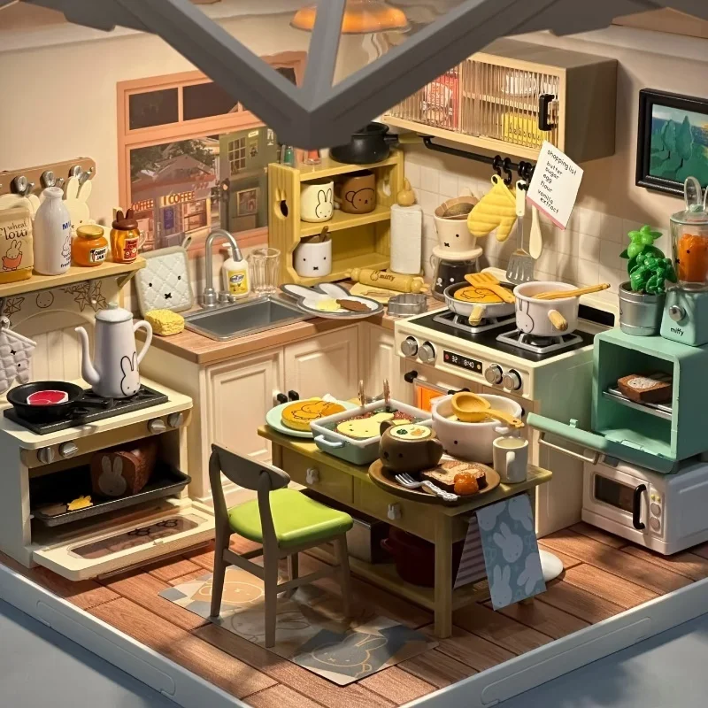 Genuine Re-Ment Miffy Rabbit'S Natural Kitchen Cuisine Miniature Play House Blind Box Ornament Anime Figure Model Toys Gifts
