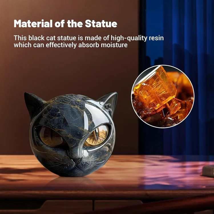 1/3/5 pcs F4 Resin Cat Head Halloween Decoration Creepy Eye Figurine Gothic Horror Ornament for Home Desk Shelf Party Decor