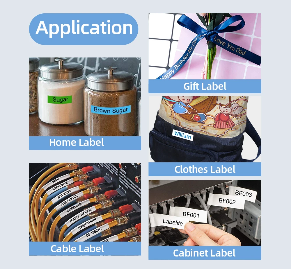 E1000Pro mesin cetak Printer Label portabel, pembuat Label nirkabel industri pelabel Transfer termal banyak digunakan