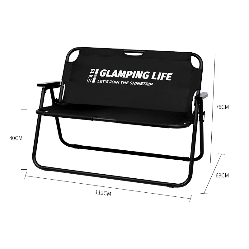 Double-Layer Folding Camping Chair, Oxford Cloth, Aluminum Chair, Portable Body, Leisure Chair, Outdoor Furniture, Tourist