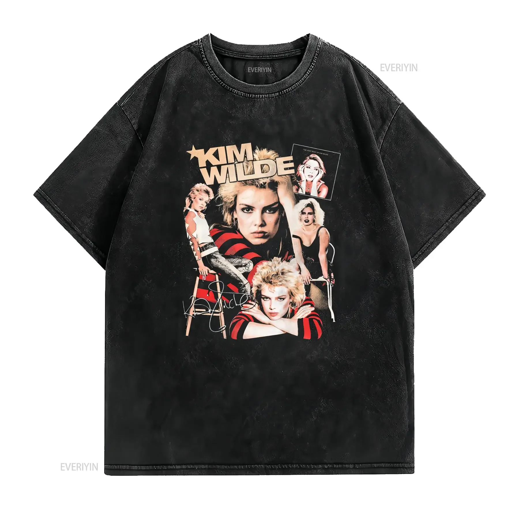 Kim Wilde T Shirt vintage Washed Breathable graphic fashion designer clothes Stylish Casual Soft Top For Everyday Wear homme