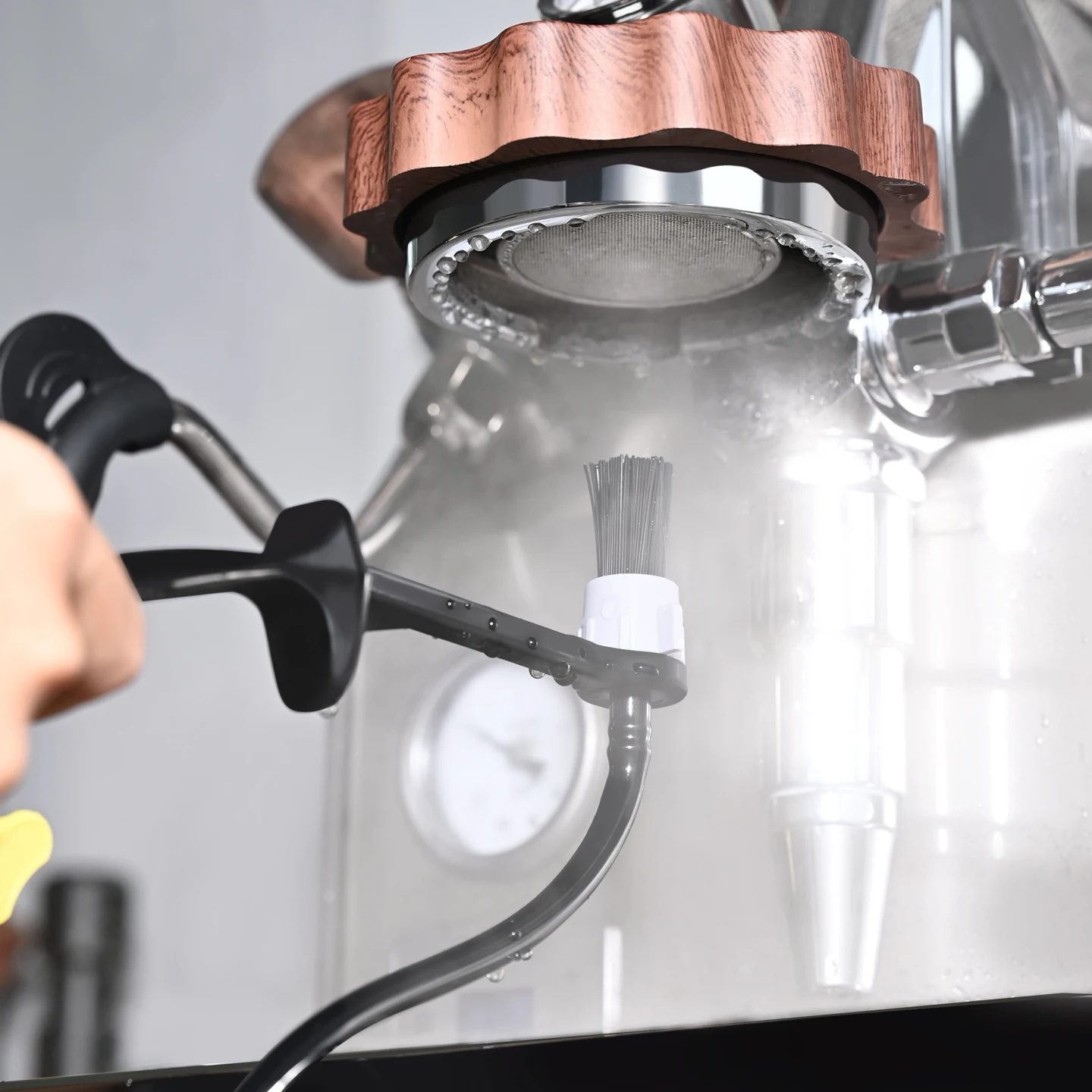 Heat-Resistant Coffee Machine Steam Cleaning Brush Espresso Machine Cleaning Brush Coffee Hine Rinse Head for Brush Barista Tool