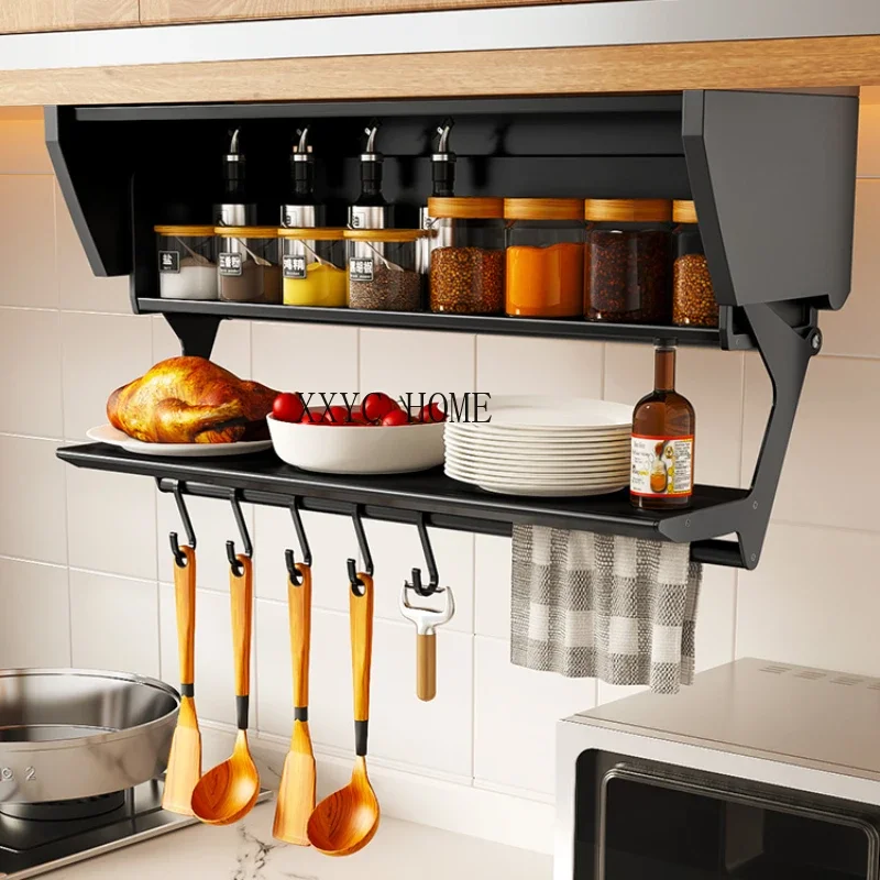 

Kitchen Drop-down Storage Rack Cabinet Pull-out Basket Wall Cupboard Seasoning Rack Lower Rack