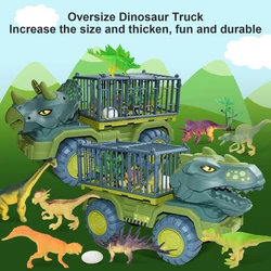 Kids Dinosaur Car Toy Big Size Dinosaur Transport Cars Dump Crane Vehicle Carrier Truck for Boys Children Christmas Toys Gifts