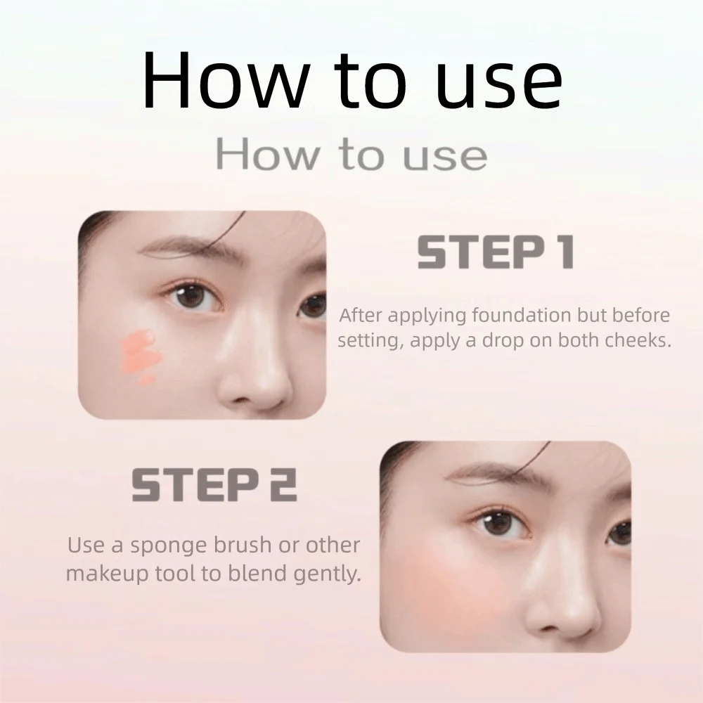 Fard à joues liquide à lumière naturelle, effet éclaircissant longue durée, imperméable, pour appliquer le Rouge du visage, toutes les couleurs de peau