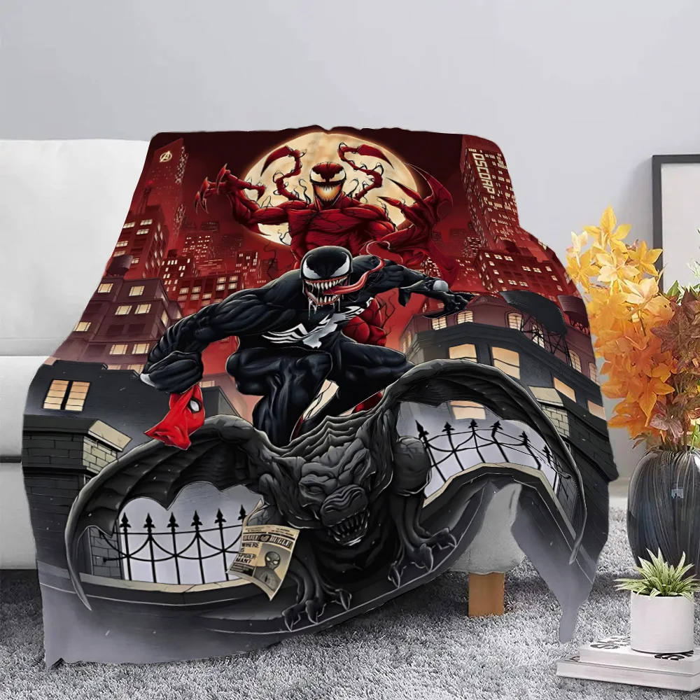 Marvel Super Hero Venom Printed Blanket Picnic Blankets Warm Blanket Soft and Comfortable Blanket Home Travel Birthday Gift