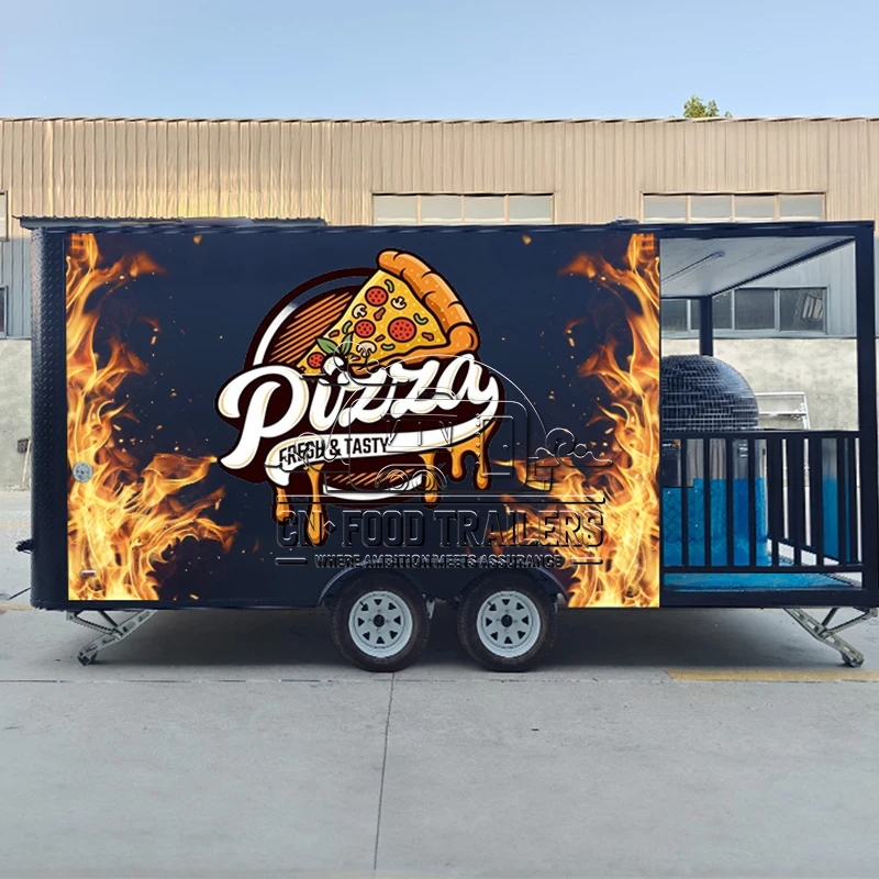 

CN Food Trailer Food Truck Trailer Нестандартного размера, полностью оснащенный печью для пиццы и грилем для продажи фаст-фуда в США
