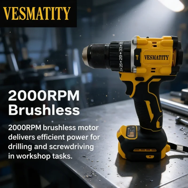 DCD800 Cordless Brushless Impact Drill 2000RPM 1/2 Inch Electric Screwdriver Lithium Electric Tool For Dewalt Battery