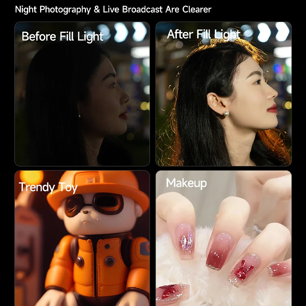 Fill Light 28W Magnetic LED Video Camera Lighting Handle &1/4in CRI≥95 2700K-6500K Cold Shoe for Video Recording Custom Gifts